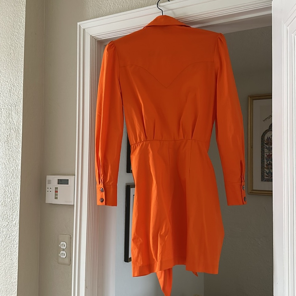 Orange Button-Up Dress - Picture 4 of 4